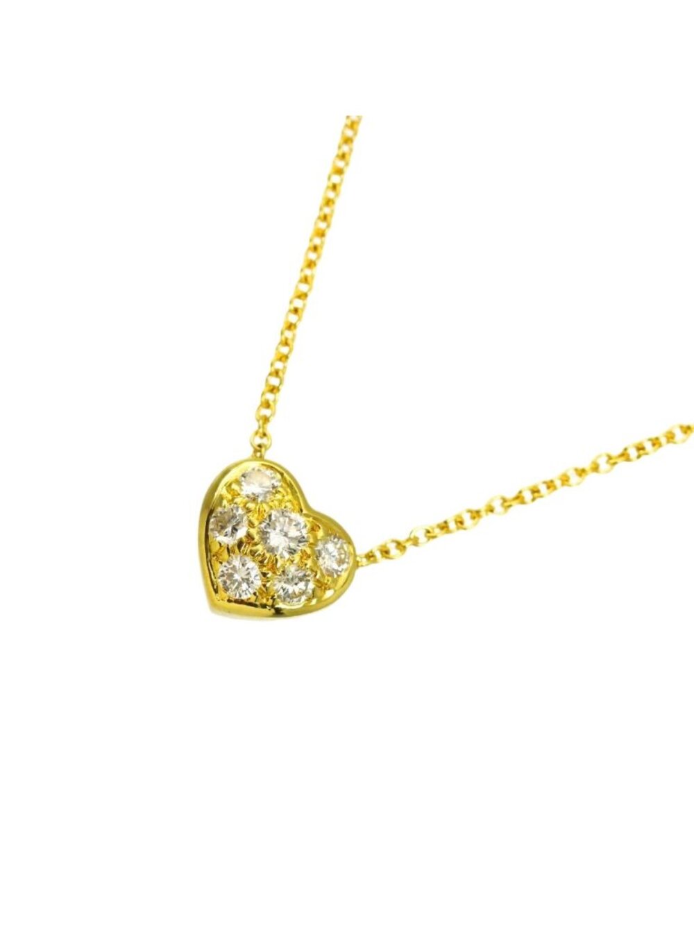 Tiffany & Co Friendship Heart Diamond Necklace 41 18k Yellow Gold